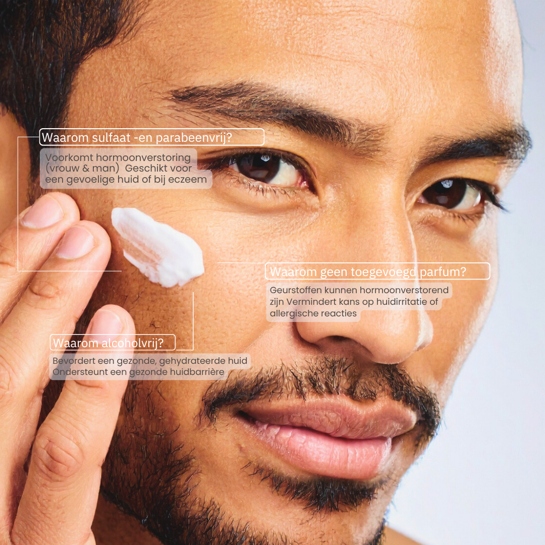 Fenn Care Aftershave Lotion in gebruik, model toont toepassing